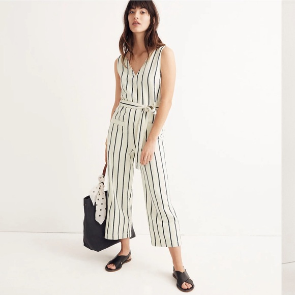 Madewell Pants - Madewell Striped Pull on Jumpsuit in Marta Stripe